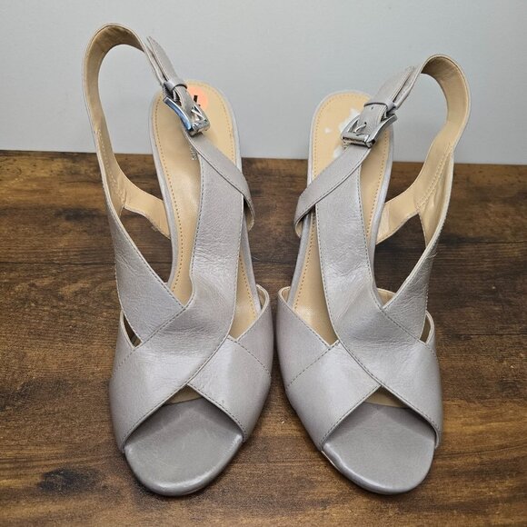Michael Kors Becky Grey Strappy Stiletto in Pearl - Picture 1 of 7